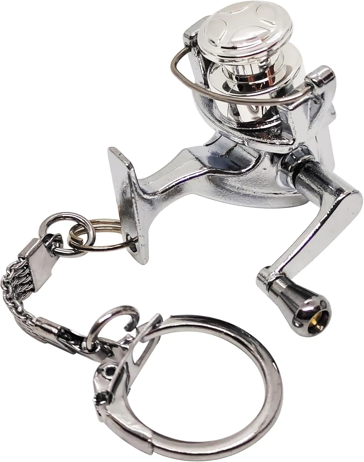 Fishing Key Chain Spinning Reel, Metal Spinning Reel Keychain Accessories Keyring, Key Pendant Gift for Fishing Enthusiasts