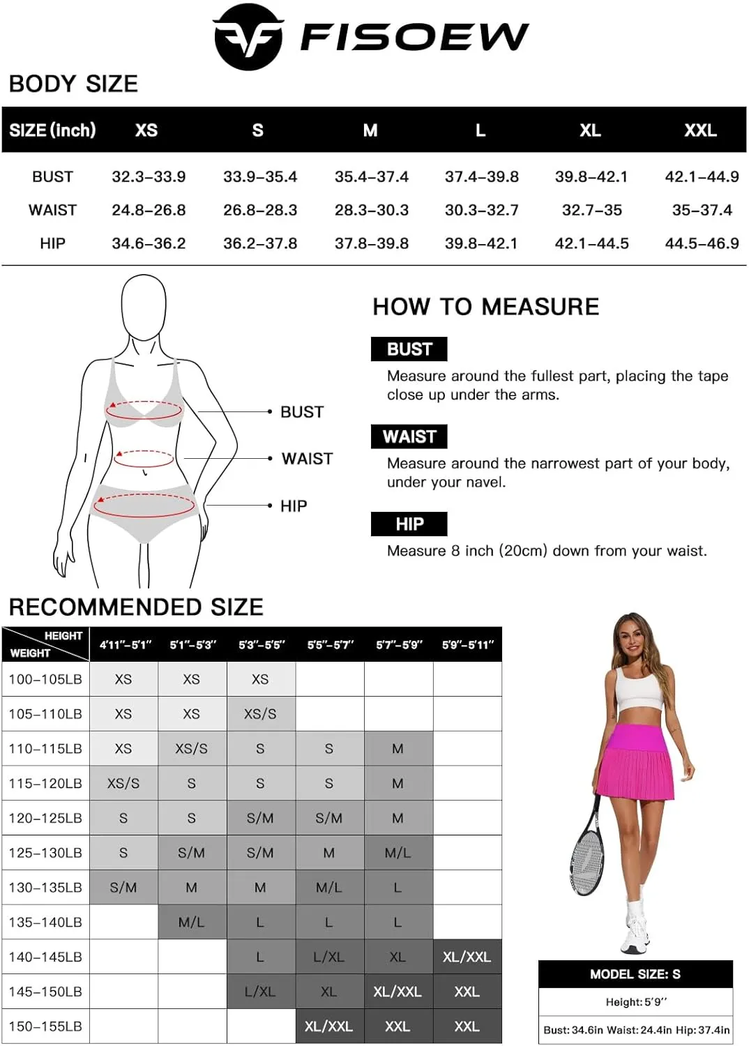 Fisoew Women's Mesh Tennis Skirts Built in Shorts High Waisted Pleated Athletic Golf Workout Skorts with Pockets