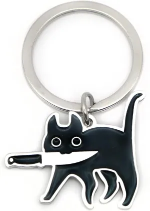 Funny Cat Lover Gifts for Women Men Christmas Stocking Stuffer Halloween Basket Gift Black Cat Decor Gift for Him Her Cat Dad Mom Cool Cat Keychain Valentine Birthday Gift for Boys Girls Friends