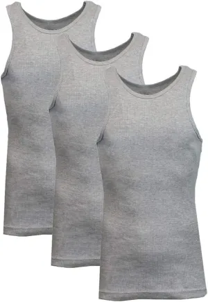Galaxy by Harvic Single and 3-Pack Mens Heavy-Weight Ribbed Tank Tops