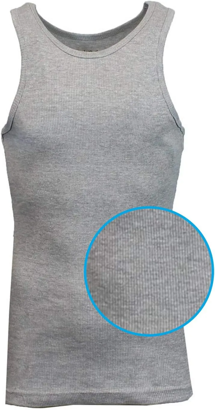 Galaxy by Harvic Single and 3-Pack Mens Heavy-Weight Ribbed Tank Tops