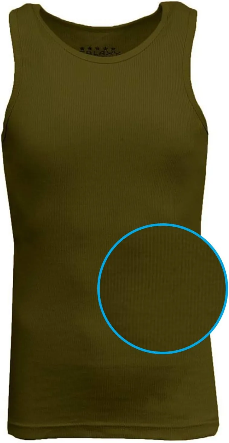Galaxy by Harvic Single and 3-Pack Mens Heavy-Weight Ribbed Tank Tops