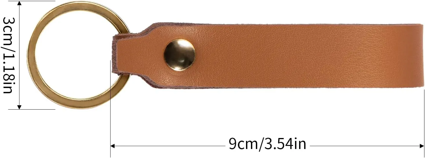 Genuine Leather Keychain for Car Home Key Ring Strap Holder Lanyard Women Men