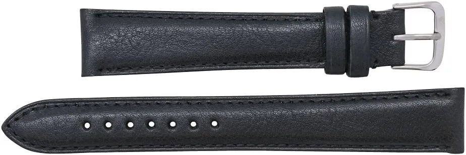 Genuine Leather Watch Band Leather Watch Strap with Hand-Painted Edges | Leather Watch Band with Interchangeable Gold And Silver Buckles & Complementary Spring Bars