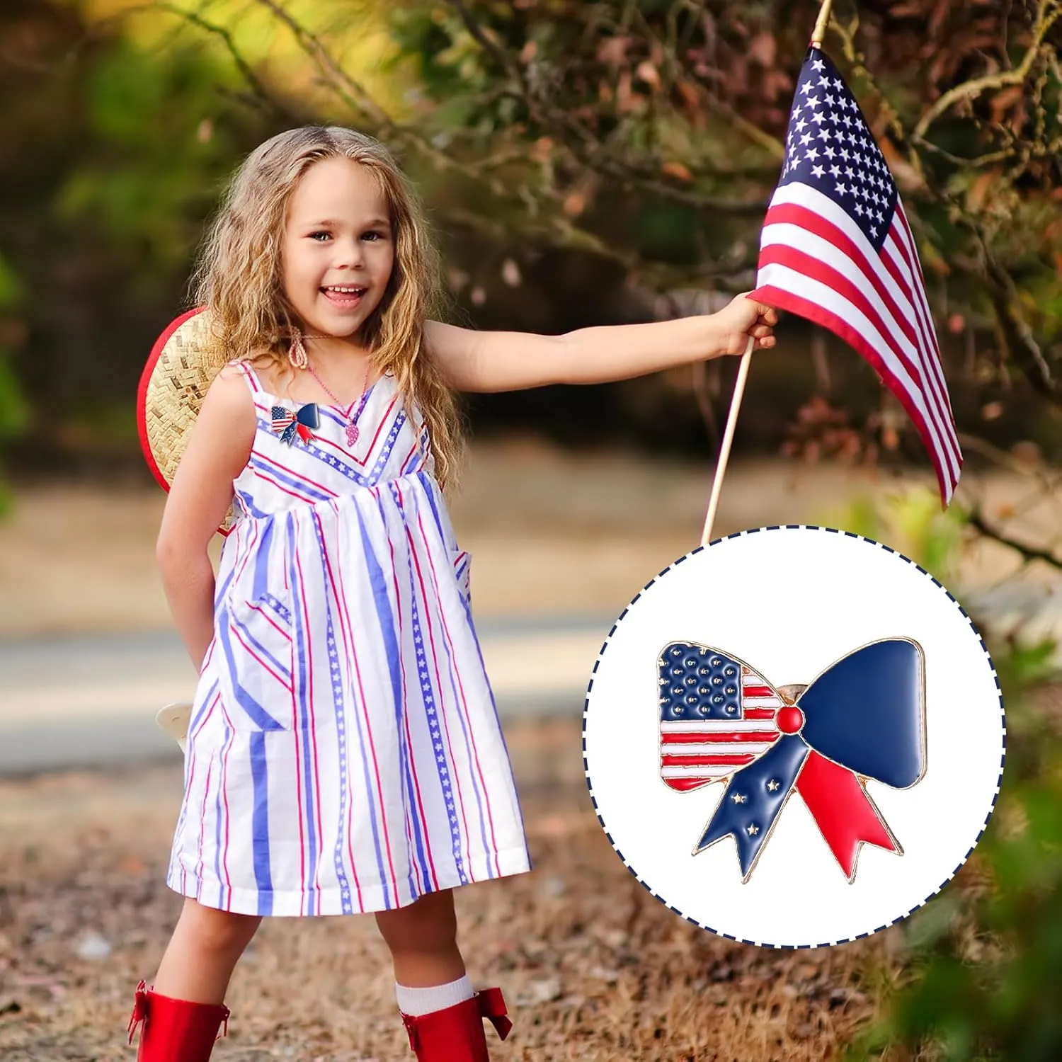 Giegxin 40 Pcs American Flag Pins Bulk 4th of July Lapel Pins Gift USA Pin for Backpacks Red White and Blue Brooch Patriotic Gift for Clothes Bags Accessories