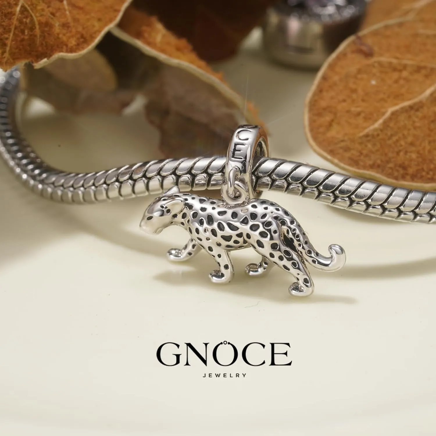 GNOCE Anmial Charm Bracelet for Her, S925 Sterling Silver Bead Charm Fit Bracelet/Necklace for Women Girls Wife Daughter/Jewelry Gift