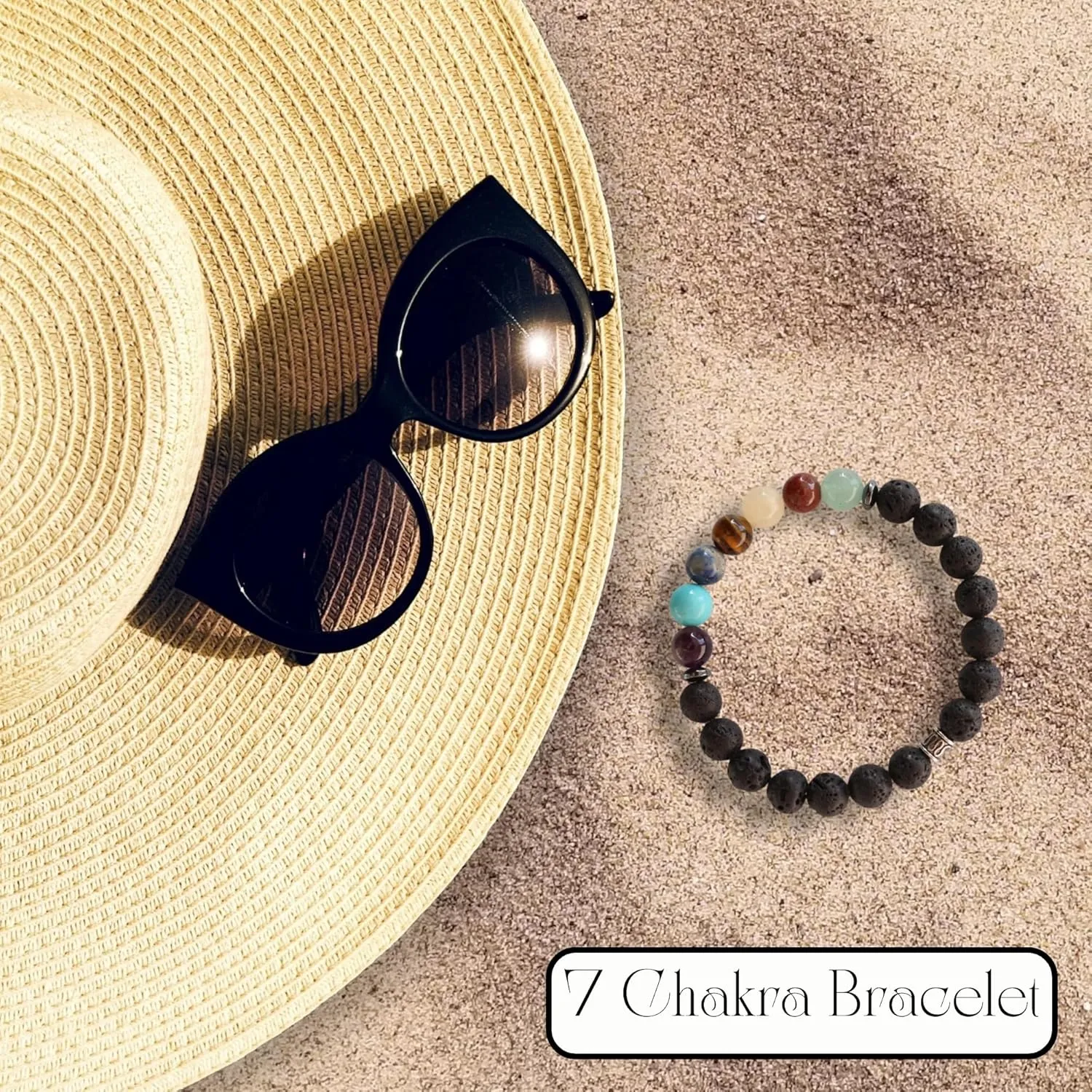 Granddaughter Gifts from Grandma & Grandpa | 7 Chakra Bracelet Natural Stone | Bead Bracelets for Teens | Little Girls' Jewelry | Gifts for Teen Girls | Baptism Gifts for Girl | Birthday Gifts