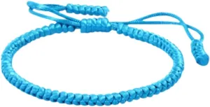 Handmade Blue Friendship Bracelet  Adjustable Braided Cord, Tibetan String Amulet, Protection Lucky Charm for Women and Men, Meaningful Friendship Gift