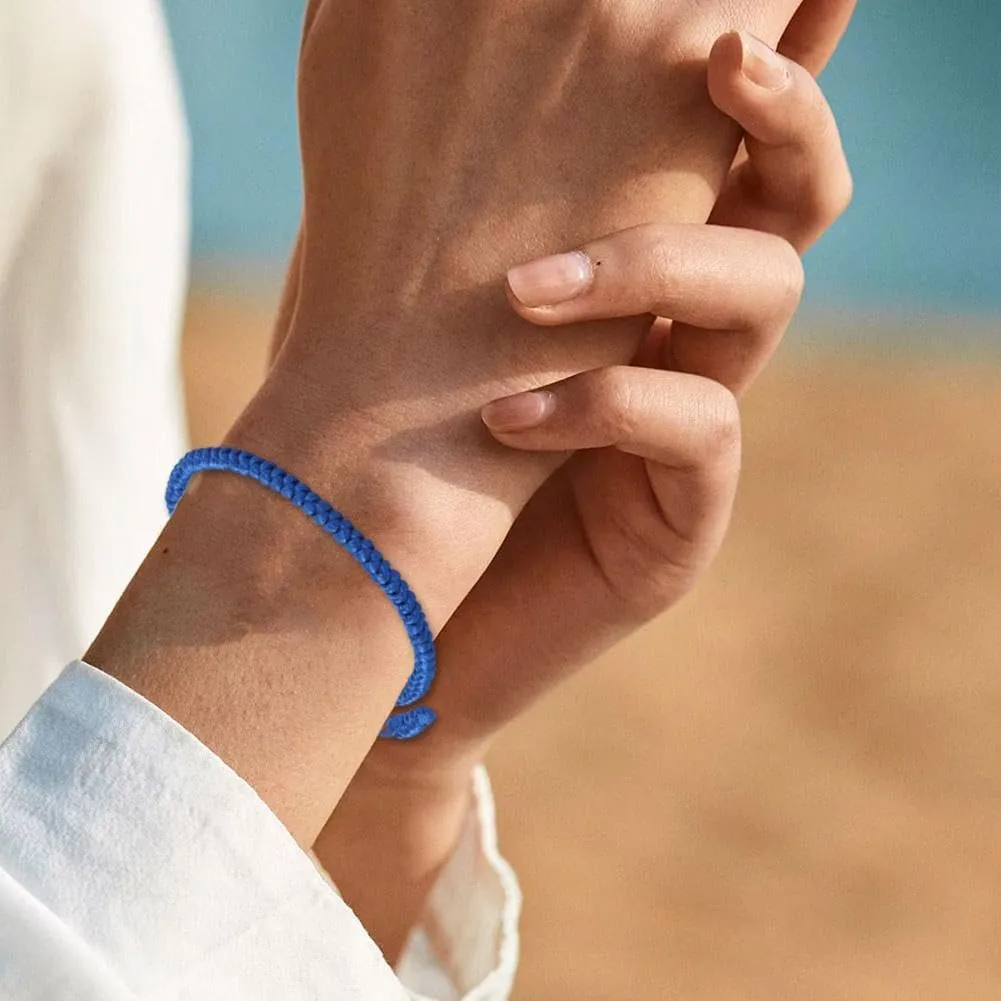 Handmade Blue Friendship Bracelet  Adjustable Braided Cord, Tibetan String Amulet, Protection Lucky Charm for Women and Men, Meaningful Friendship Gift