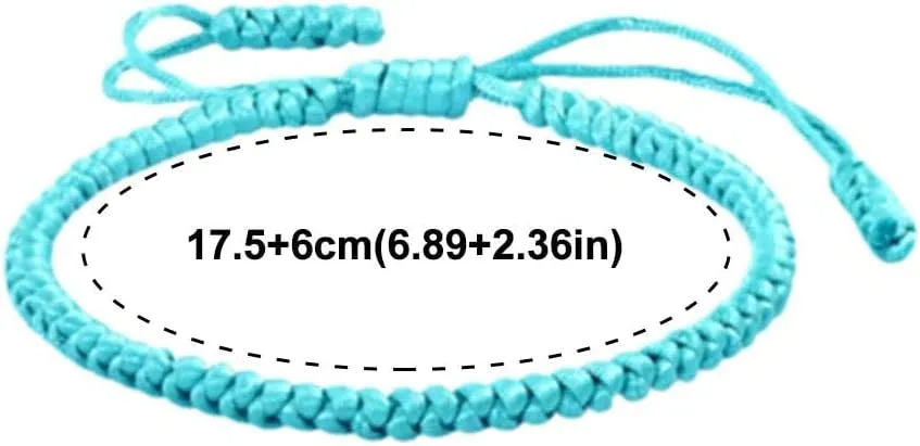 Handmade Blue Friendship Bracelet  Adjustable Braided Cord, Tibetan String Amulet, Protection Lucky Charm for Women and Men, Meaningful Friendship Gift