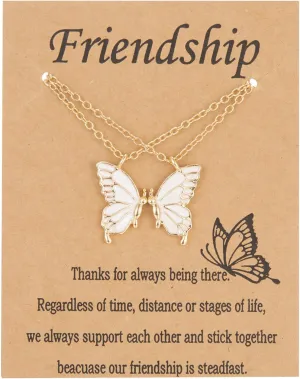 Harry and Henry Friendship Necklace for 2 Butterfly Matching Necklace for Women