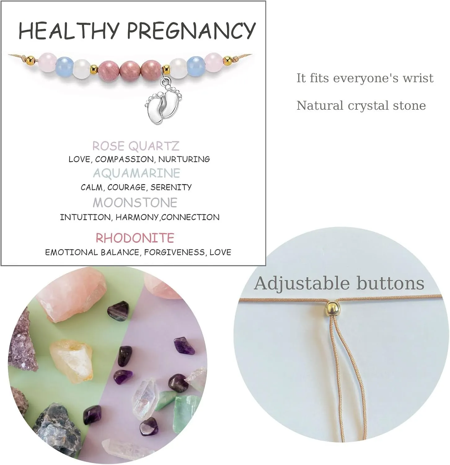 Healthy Pregnancy Gifts Healing Crystals Pregnancy Bracelet Healthy Pregnancy Bracelet New Mama Bracelets Pregnant Mom Gifts Pregnancy Gift for Expecting Mom Mothers Day