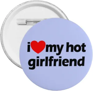 Heart I Love My Hot Girlfriend Gifts Cute Pins Novel Brooch Pins for Backpacks Badges Hats Bags Lapel Pins Accessory for Men Women Girls Kids - Medium