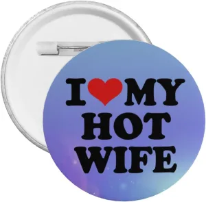 Heart I Love My Hot Wife Gifts Cute Pins Novel Brooch Pins for Backpacks Badges Hats Bags Lapel Pins Accessory for Men Women Girls Kids - Small