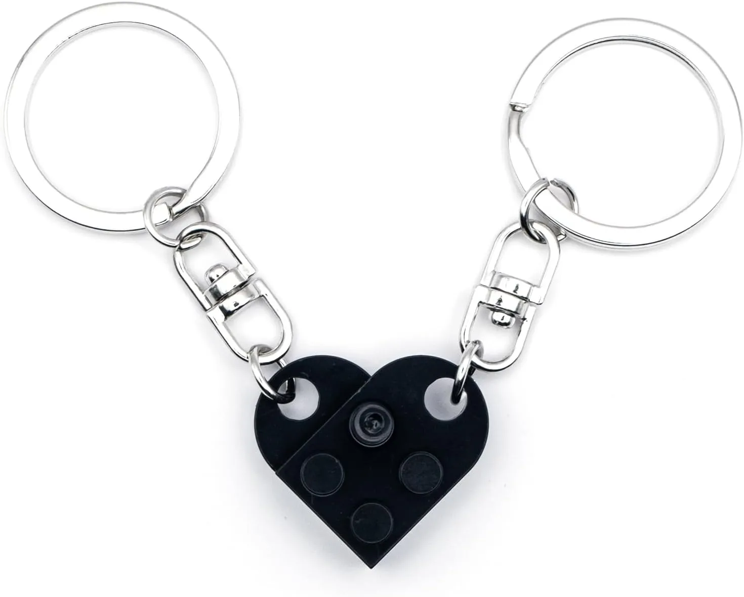 Heart Keychain Set 2 Pcs Matching Couples Stuff Gifts for Boyfriend Girlfriend Valentine Anniversary Christmas Gift