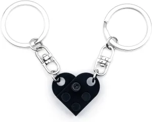 Heart Keychain Set 2 Pcs Matching Couples Stuff Gifts for Boyfriend Girlfriend Valentine Anniversary Christmas Gift