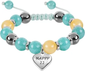 Heart Natural Stone Beaded Bracelet for girl | 3-24 Years Old Birthday Gift | Adjustable Natural Stone Beaded Birthday Bracelets for Girls Jewellery