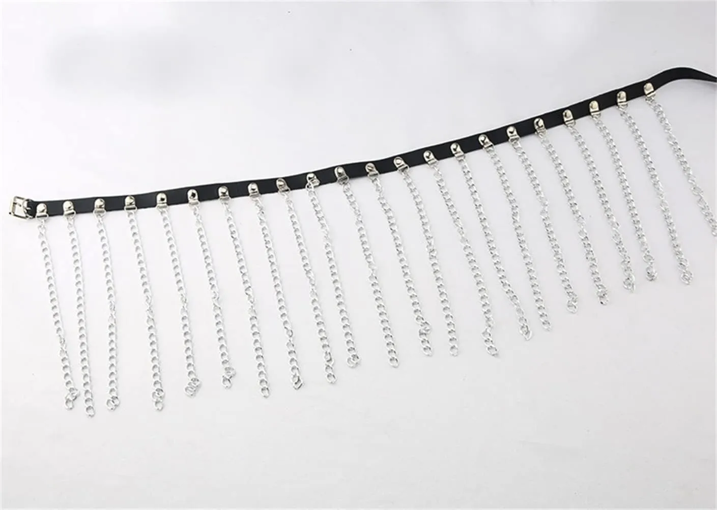 HeiBai Xiong Punk Goth Belts Rock Leather Waist Chain Belt For Women