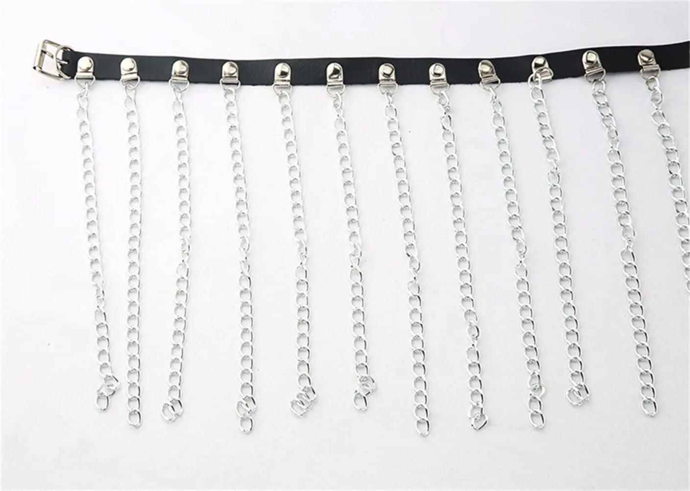 HeiBai Xiong Punk Goth Belts Rock Leather Waist Chain Belt For Women