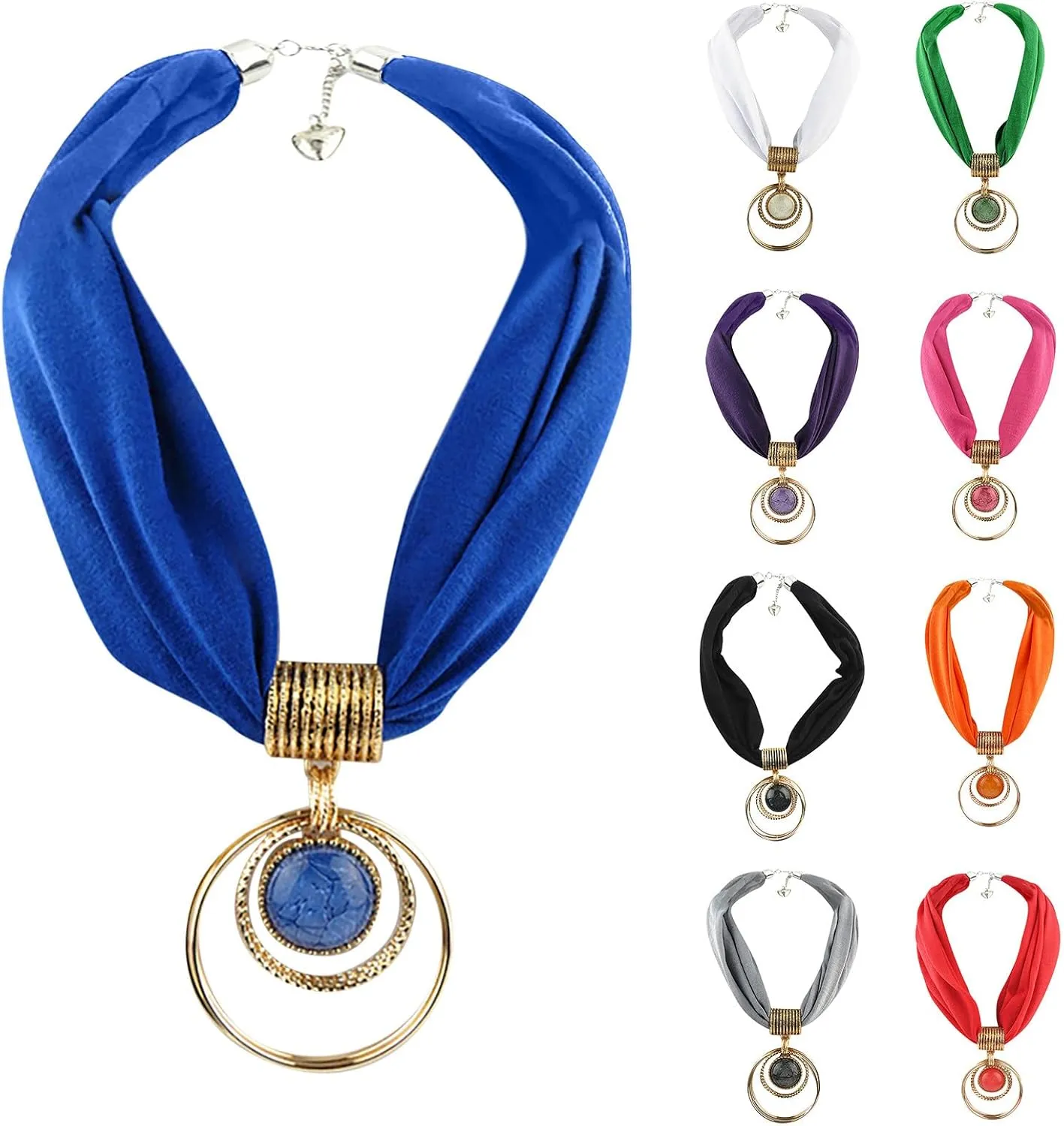 HGps8w Women's Scarf Necklace Vintage Ethnic Style Pendant Jewelry Shawl Bohemia Tassel Scarves Chiffon Infinity Scarfs