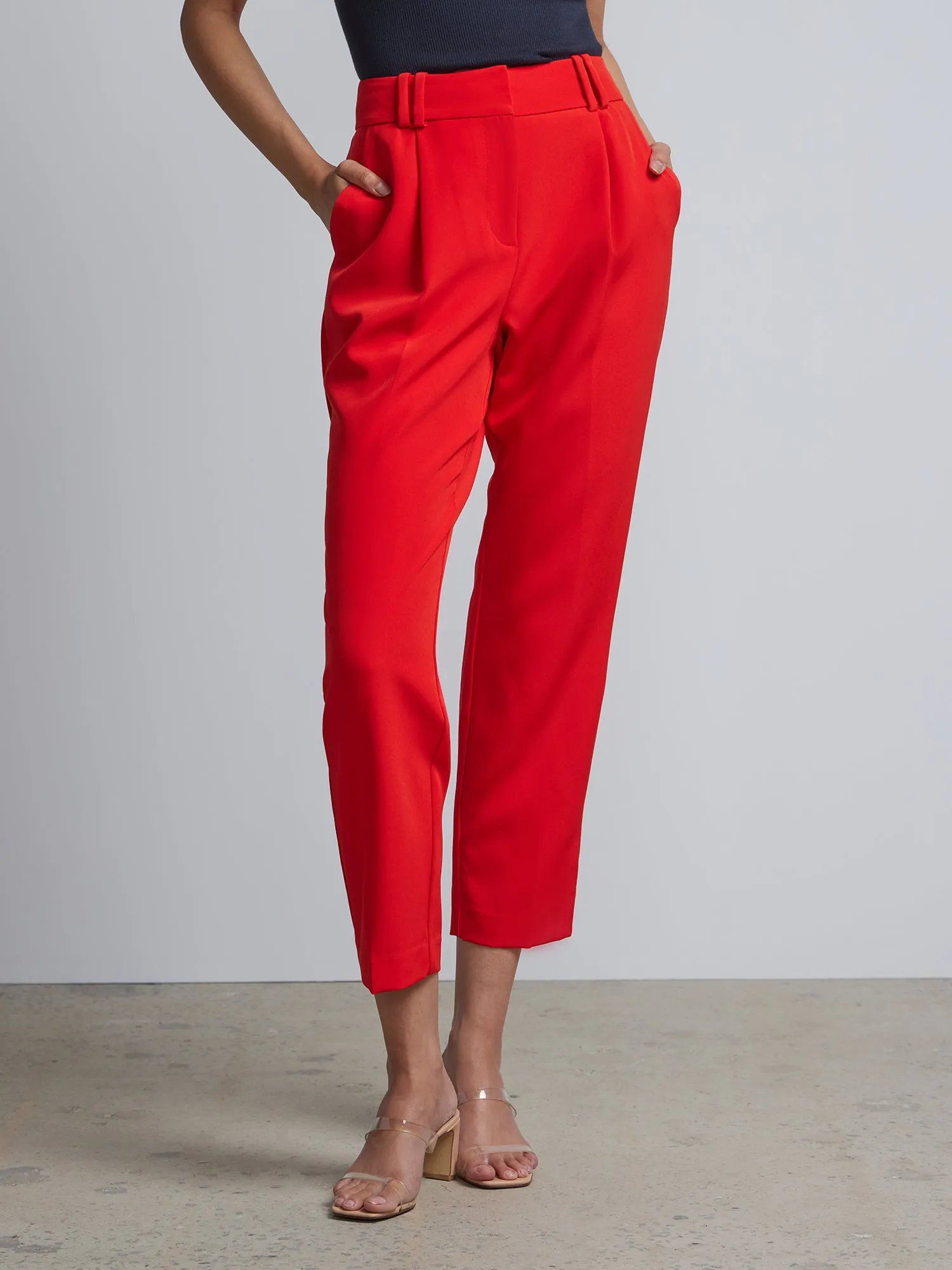 High-Waisted Tapered Leg Ankle Pant