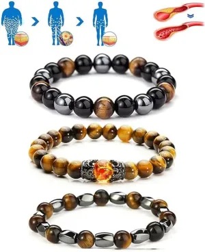 Histone Germanium Lymphatic Detox Bracelet For Women, Natural Stone Beads Layered Lymphatic Drainage Health Energy Healing Bracelets Adjustable Crown Beaded Gift Jewelry