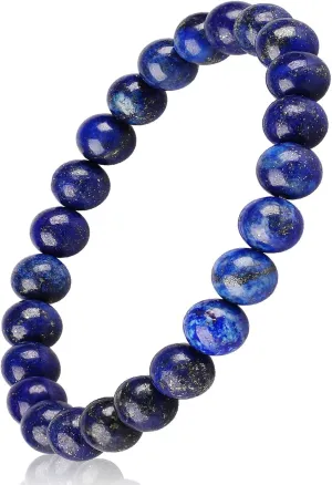 HOZEAL Lapis Lazuli Handmade Bracelet, Friendship Chakra Crystal Gemstone Bracelets, Beaded Protection Bracelet for Men Women Wealth Prosperity Feng Shui Good Luck Blue Stone Jewelry Bracelet