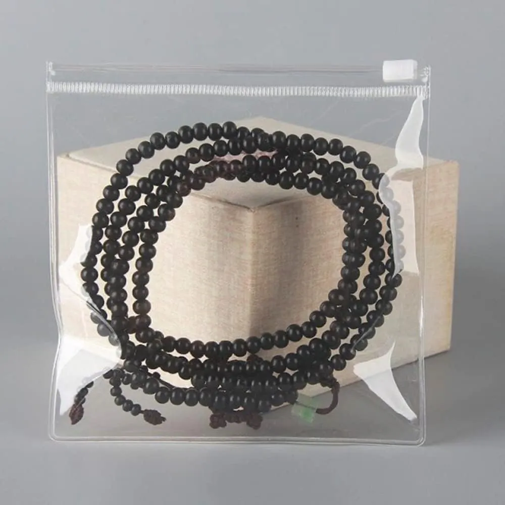 HSLFUAI 50PCS Transparent Zip Lock PVP Bags Square Clear Zipper Jewelry Pouches Earring Bracelet Storage Organizer (15 * 15cm 5.9 * 5.9 inch)