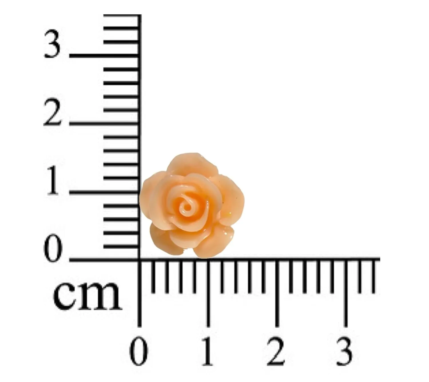 Hypoallergenic Rose 3d Large Glossy Rose Stud Earrings on Plastic Posts (Coral Peach)