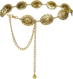 ILuvatar Waist Chain Women's Metal Dress With Sweater Gold Retro Turquoise Stone Punk Belt Concho Western Belts