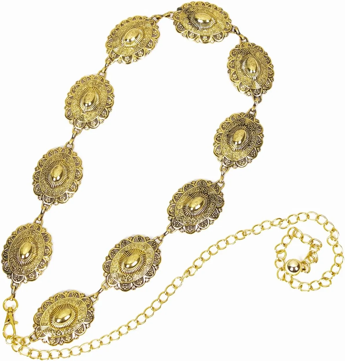 ILuvatar Waist Chain Women's Metal Dress With Sweater Gold Retro Turquoise Stone Punk Belt Concho Western Belts