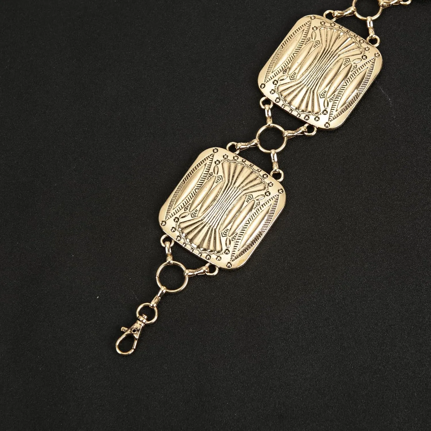 ILuvatar Waist Chain Women's Metal Dress With Sweater Gold Retro Turquoise Stone Punk Belt Concho Western Belts