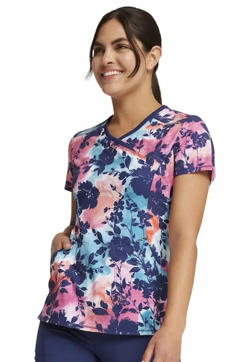 Infinity Women's Mock Wrap Print Top | Artistic Blooms