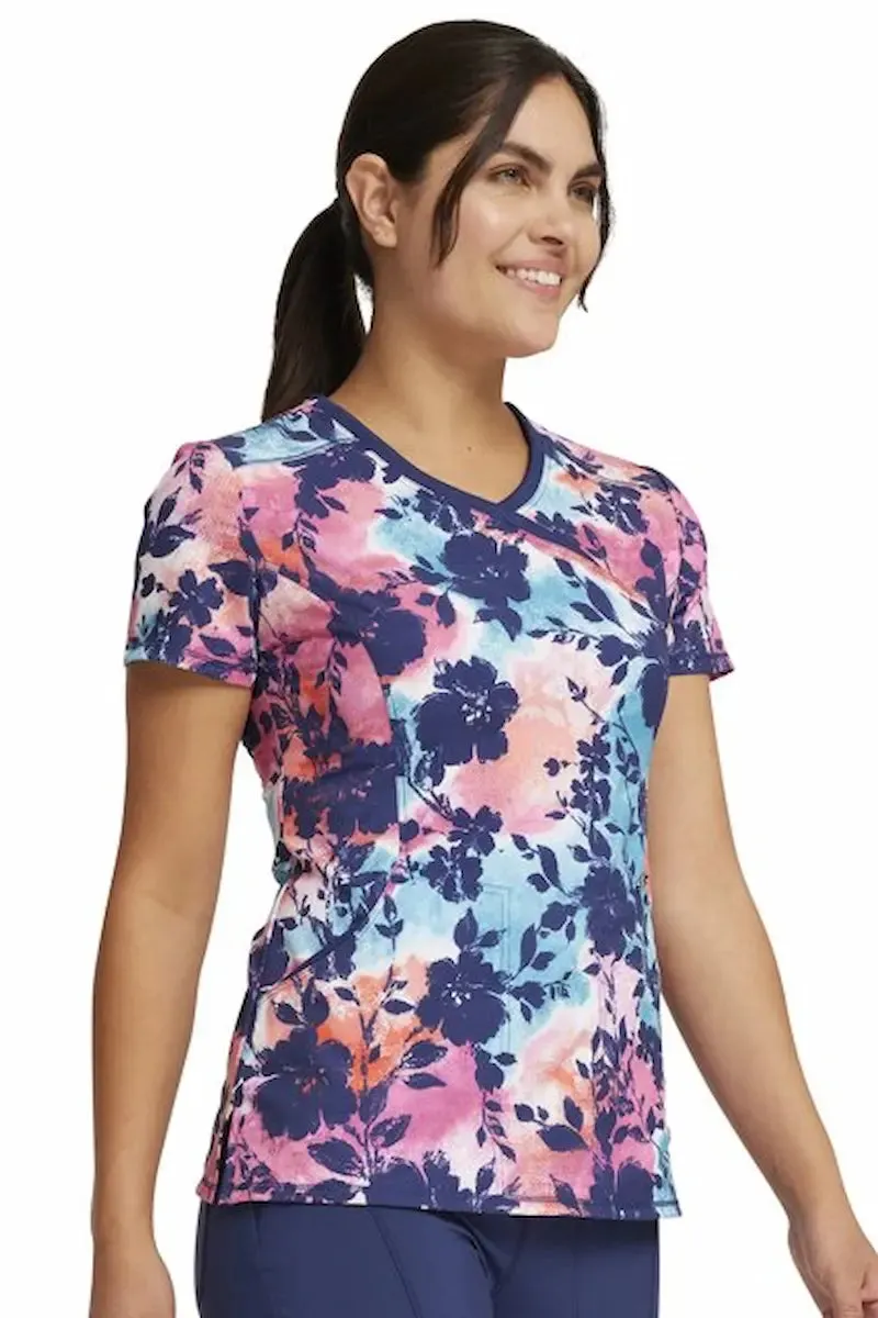Infinity Women's Mock Wrap Print Top | Artistic Blooms