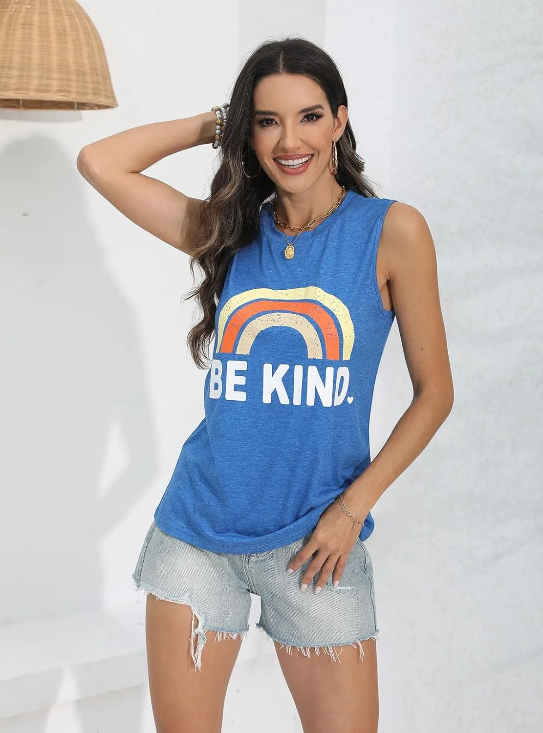 IRISGOD Womens Tank Tops Loose Fit Summer Cute Graphic Sleeveless Shirts Workout Basic Tunic