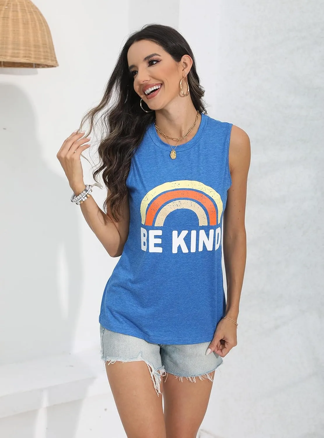 IRISGOD Womens Tank Tops Loose Fit Summer Cute Graphic Sleeveless Shirts Workout Basic Tunic
