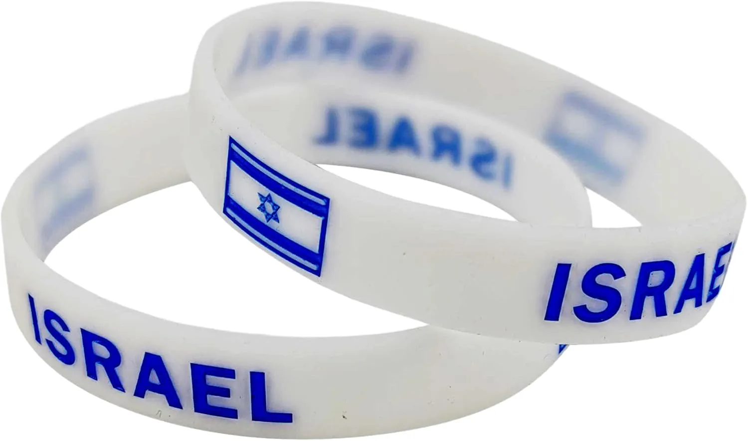 Israel Bracelets Silicone - Israel Flag Bracelet Bulk Pack, Unisex One Size Fits All - Solidarity Wristband Bangle for Men & Women, Israeli Wristbands