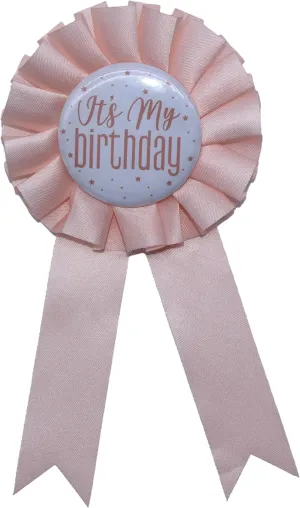 It's My Birthday Ribbon Satin Fabric Happy Birthday Tinplate Badge Pin Colorful Award Rosette Badge Brooch Pin Party Decorations for Women Men