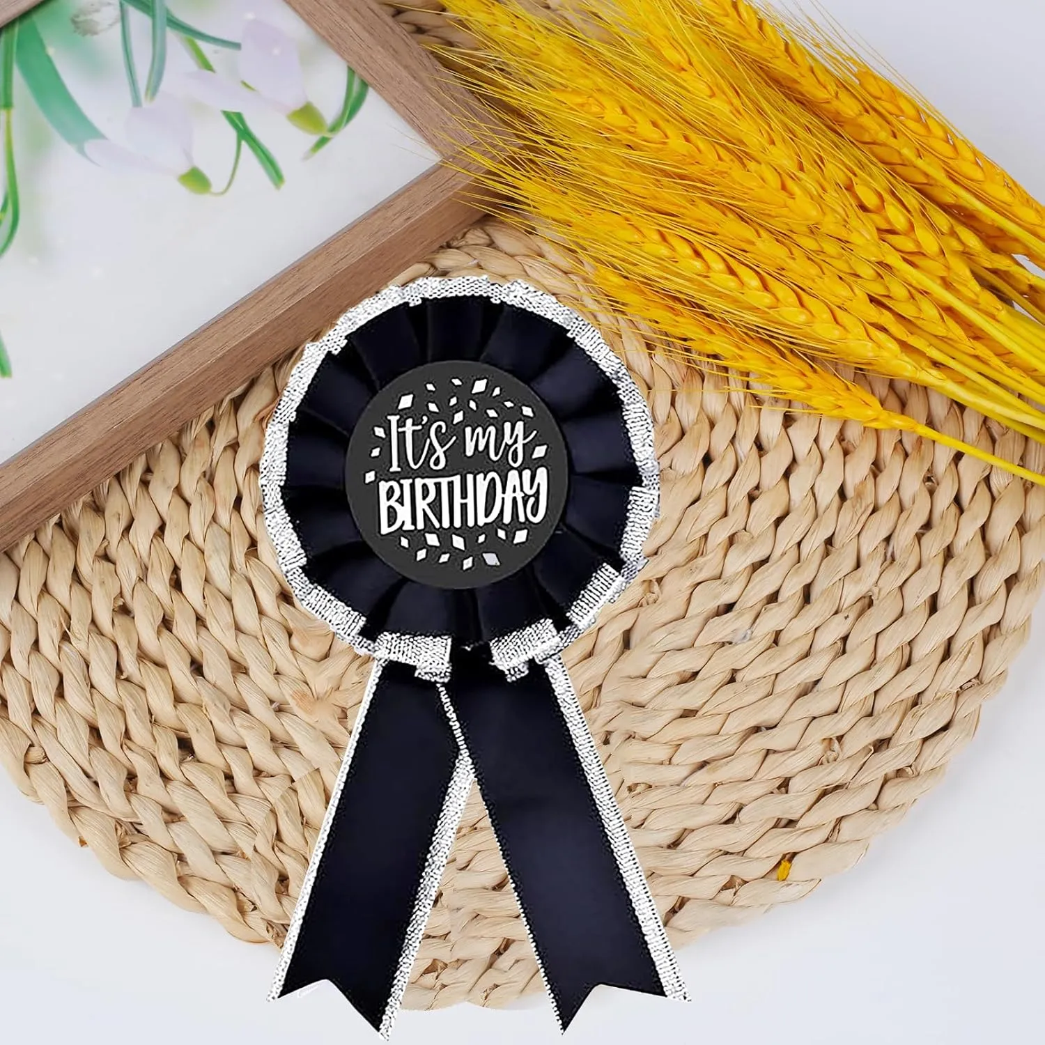 It's My Birthday Tinplate Badge - Black & White Happy Birthday Badge Pins for Women & Men - Party Decorations