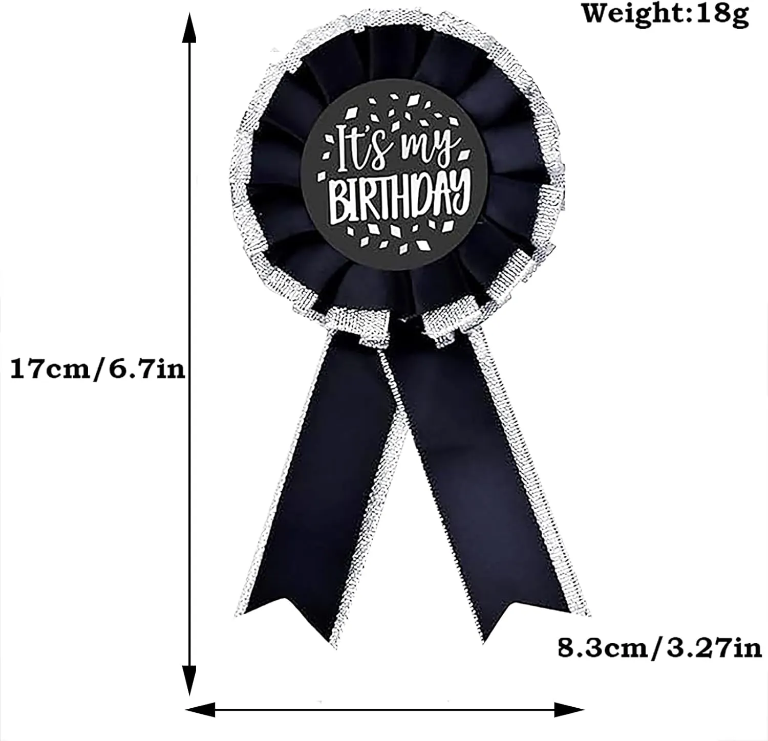 It's My Birthday Tinplate Badge - Black & White Happy Birthday Badge Pins for Women & Men - Party Decorations