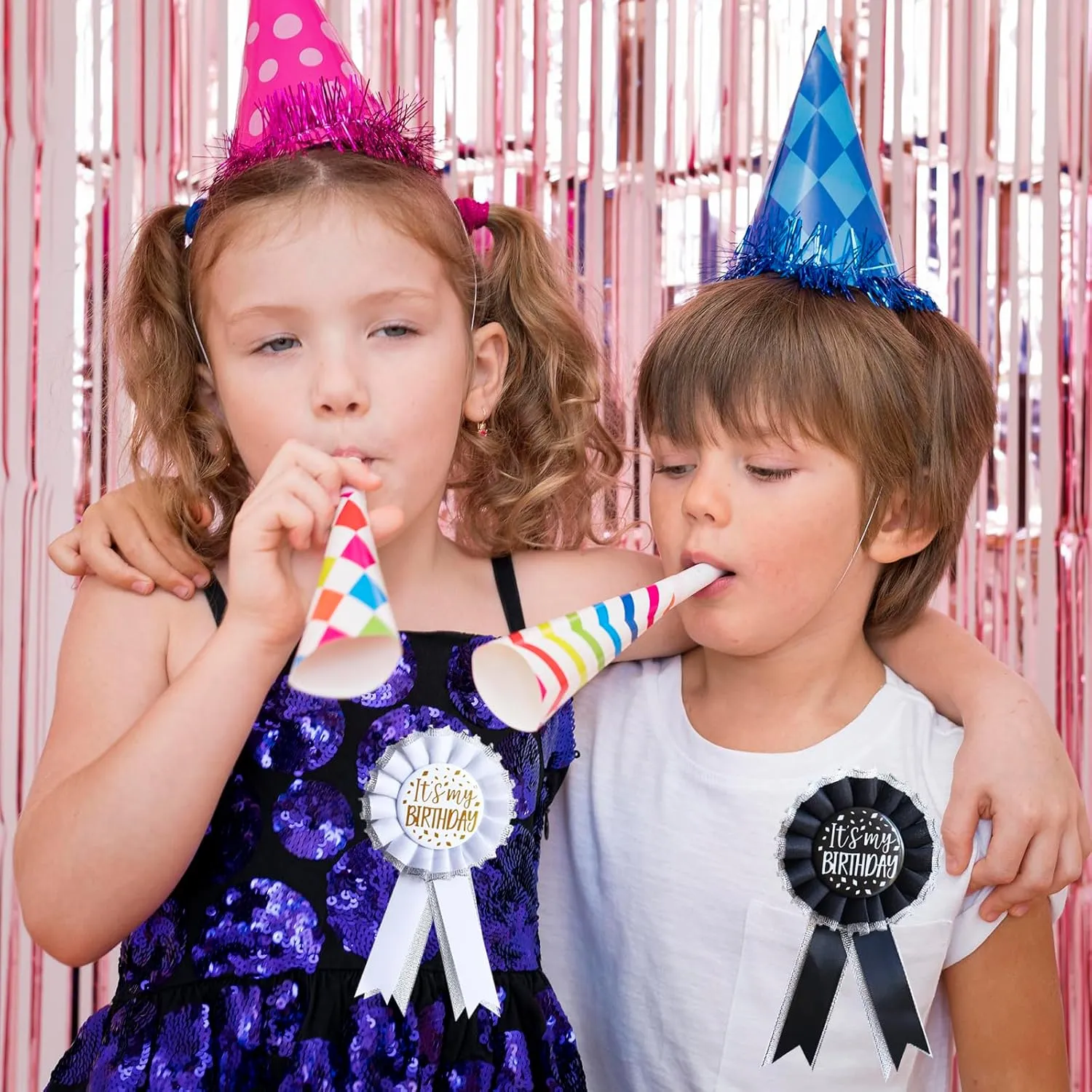 It's My Birthday Tinplate Badge - Black & White Happy Birthday Badge Pins for Women & Men - Party Decorations