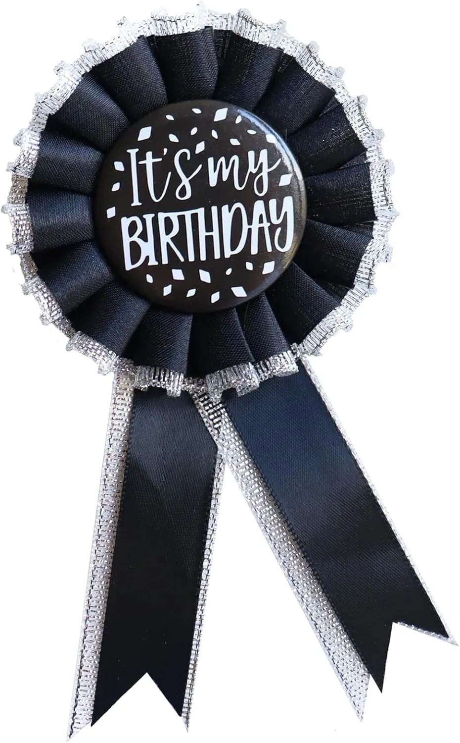 It's My Birthday Tinplate Badge - Black & White Happy Birthday Badge Pins for Women & Men - Party Decorations