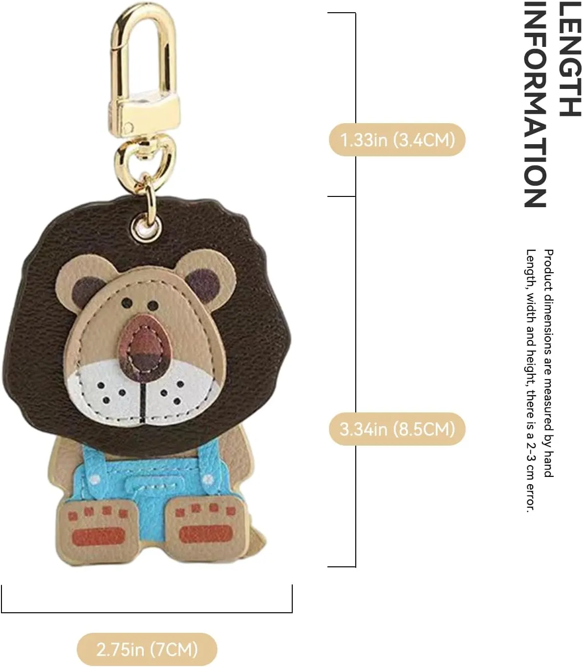 jiesinlov Kawaii Bag Pendant Keychain Dolls, Cute Trend Small Lion Bag Charms, Purse DIY Remodeling Accessories(Lion)