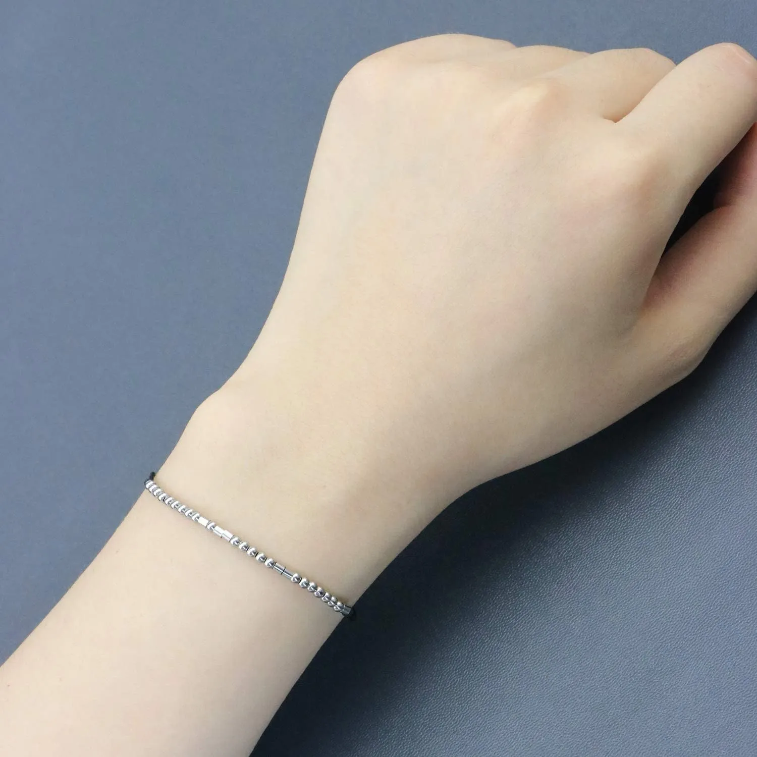 JoycuFF Morse Code Bracelets for Women Funny Inspirational Jewelry Gifts for Her Mom Daughter Sister Best Friend Adjustable Silk Beaded Wrap Bracelet 