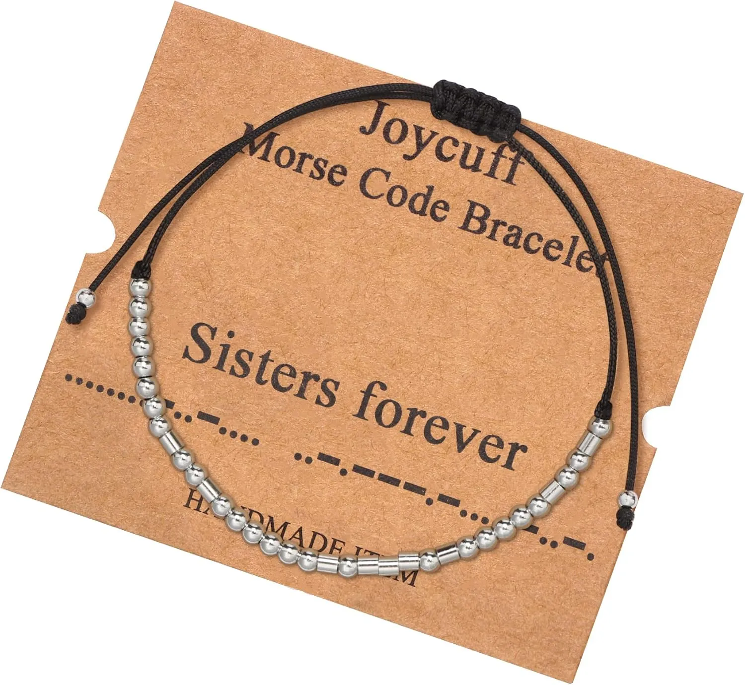 JoycuFF Morse Code Bracelets for Women Funny Inspirational Jewelry Gifts for Her Mom Daughter Sister Best Friend Adjustable Silk Beaded Wrap Bracelet 