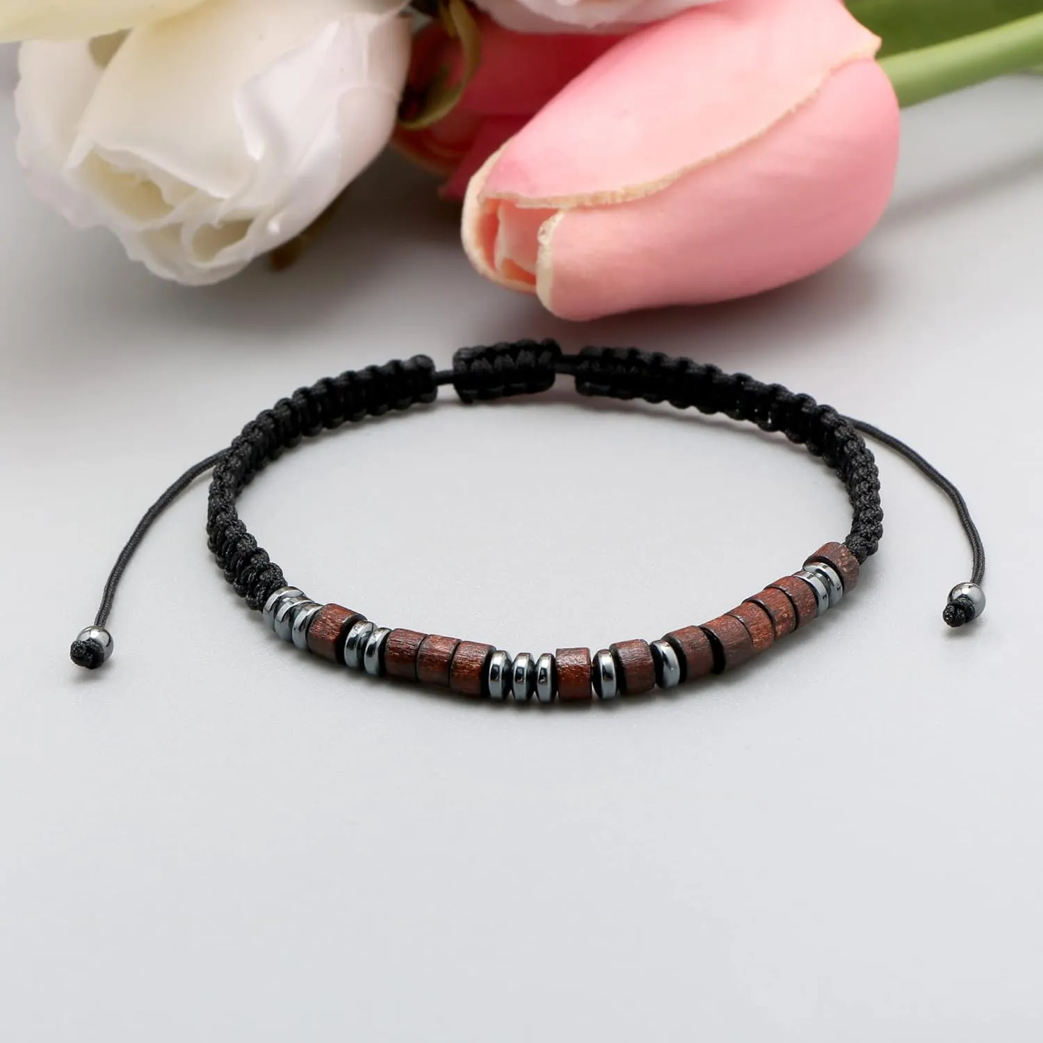 JoycuFF Morse Code Bracelets for Women Men Anniversary Birthday Gifts for Best Friend Mom Daughter Granddaughter Son Boyfriend Girlfriend Husband Wrap Strand Wood Bracelet