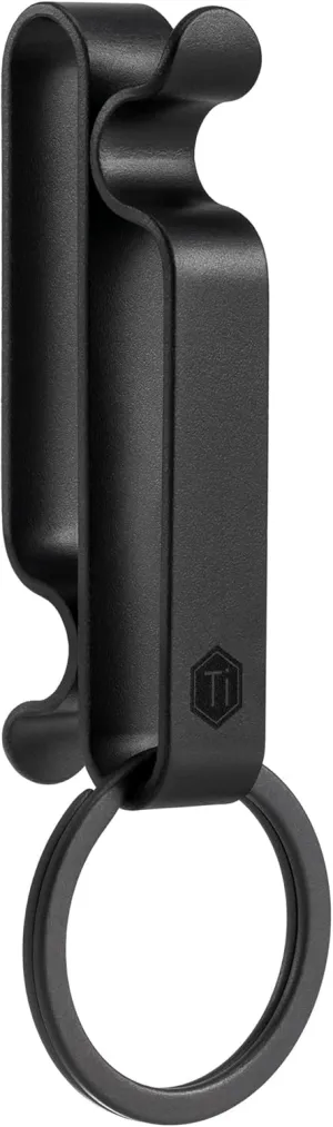 KeyUnity KM00 Titanium Belt Loop Keychain Clip Double Side Quick Release Key Holder with Detachable Key Ring