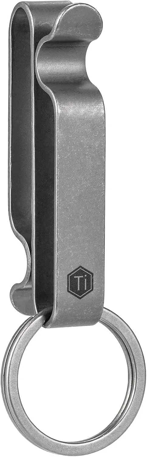 KeyUnity KM00 Titanium Belt Loop Keychain Clip Double Side Quick Release Key Holder with Detachable Key Ring