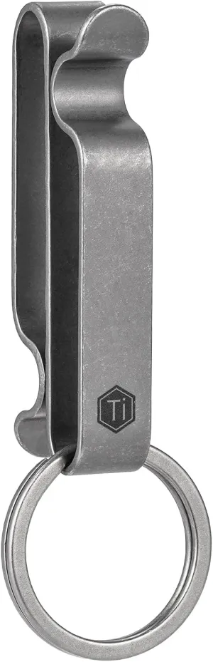 KeyUnity KM00 Titanium Belt Loop Keychain Clip Double Side Quick Release Key Holder with Detachable Key Ring