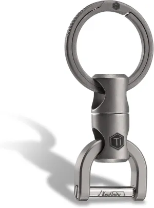 KeyUnity KM13 Swivel Keychain with D Ring Key Shackle, Titanium Rotatable Key Organizer